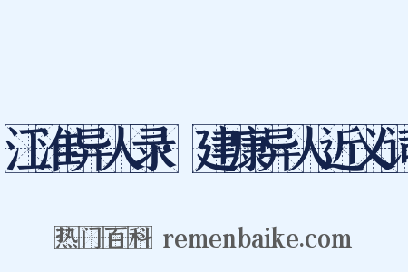 江淮异人录·建康异人近义词是什么意思的图片